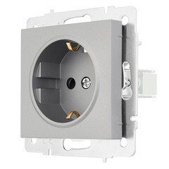 Розетка Lezard Vesna встраиваемая платина со шторками (742-3588-124B) - фото 5