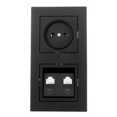 Рамка Lezard Vesna двухместная черный бархат (742-4200-152) - фото 4