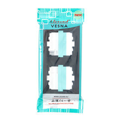 Рамка Lezard Vesna двухместная черный бархат (742-4200-152) - фото 3