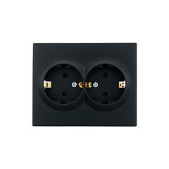 Изображение товара Розетка Lezard Vesna встраиваемая черный бархат со шторками (742-4200-178B)