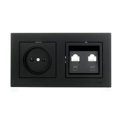 Рамка Lezard Vesna двухместная черный бархат (742-4200-147) - фото 5