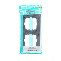 Рамка Lezard Vesna двухместная черный бархат (742-4200-147) - фото 3