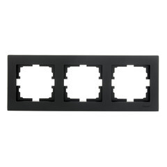 Рамка Lezard Vesna трехместная черный бархат (742-4200-148) - фото 1