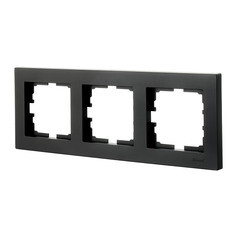 Рамка Lezard Vesna трехместная черный бархат (742-4200-148) - фото 2