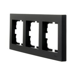 Рамка Lezard Vesna трехместная черный бархат (742-4200-148) - фото 4