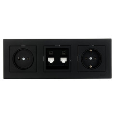 Рамка Lezard Vesna трехместная черный бархат (742-4200-148) - фото 5