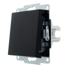 Выключатель Lezard Vesna одноклавишный встраиваемый черный бархат (742-4288-100) - фото 4