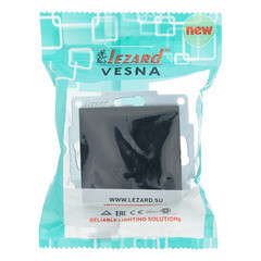 Выключатель Lezard Vesna одноклавишный встраиваемый черный бархат (742-4288-100) - фото 2