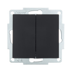 Изображение товара Выключатель Lezard Vesna двухклавишный встраиваемый черный бархат (742-4288-101)