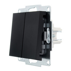 Выключатель Lezard Vesna двухклавишный встраиваемый черный бархат (742-4288-101) - фото 5