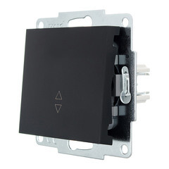 Выключатель Lezard Vesna одноклавишный встраиваемый черный бархат проходной (742-4288-105) - фото 5