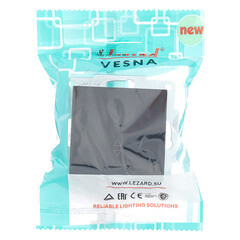 Выключатель Lezard Vesna одноклавишный встраиваемый черный бархат проходной (742-4288-105) - фото 3