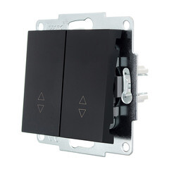 Выключатель Lezard Vesna двухклавишный встраиваемый черный бархат проходной (742-4288-106) - фото 5