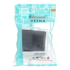 Выключатель Lezard Vesna двухклавишный встраиваемый черный бархат проходной (742-4288-106) - фото 2