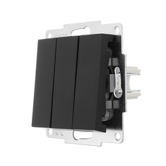 Выключатель Lezard Vesna трехклавишный встраиваемый черный бархат (742-4288-109) - фото 5