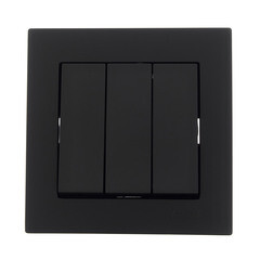 Выключатель Lezard Vesna трехклавишный встраиваемый черный бархат (742-4288-109) - фото 4
