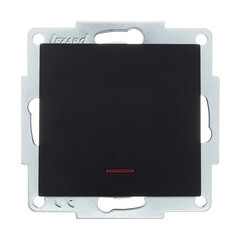 Выключатель Lezard Vesna одноклавишный встраиваемый черный бархат с подсветкой (742-4288-111) - фото 1