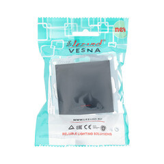 Выключатель Lezard Vesna одноклавишный встраиваемый черный бархат с подсветкой (742-4288-111) - фото 3