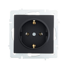 Розетка Lezard Vesna встраиваемая черный бархат (742-4288-122B) - фото 1