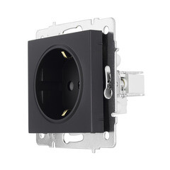 Розетка Lezard Vesna встраиваемая черный бархат со шторками (742-4288-124B) - фото 5