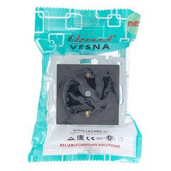 Розетка Lezard Vesna встраиваемая черный бархат со шторками (742-4288-124B) - фото 2