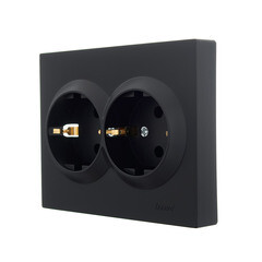 Розетка Lezard Vesna встраиваемая черный бархат (742-4200-127B) - фото 5