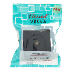 Розетка телевизионная Lezard Vesna встраиваемая черный бархат RJ11 (742-4288-130) - фото 2