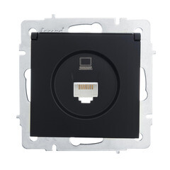 Розетка компьютерная Lezard Vesna встраиваемая черный бархат RJ45 (742-4288-139) - фото 1