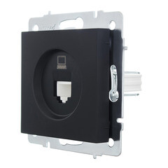 Розетка компьютерная Lezard Vesna встраиваемая черный бархат RJ45 (742-4288-139) - фото 5