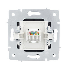 Розетка компьютерная Lezard Vesna встраиваемая черный бархат RJ45 (742-4288-139) - фото 4