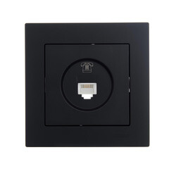 Розетка компьютерная Lezard Vesna встраиваемая черный бархат RJ45 (742-4288-139) - фото 3