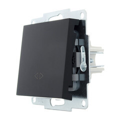 Выключатель Lezard Vesna одноклавишный встраиваемый черный бархат перекрестный (742-4288-107) - фото 4