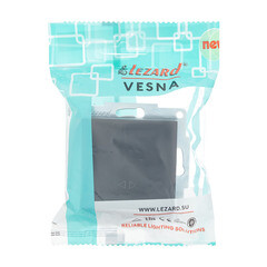 Выключатель Lezard Vesna одноклавишный встраиваемый черный бархат перекрестный (742-4288-107) - фото 2