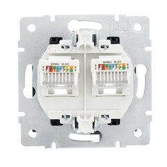 Розетка компьютерная Lezard Vesna встраиваемая черный бархат 2хRJ45 (742-4288-141) - фото 2