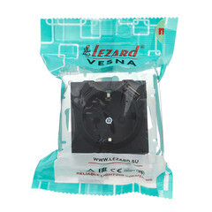 Розетка Lezard Vesna встраиваемая черный бархат с USB-A/ Type-C (742-4288-181TC) - фото 3