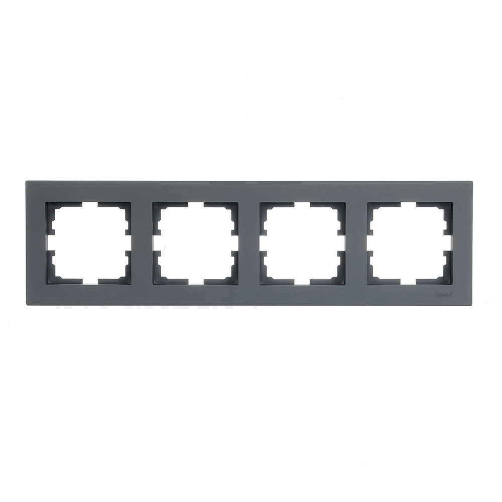 Изображение товара Рамка Lezard Vesna четырехместная графит пластиковая матовая скрытая установка