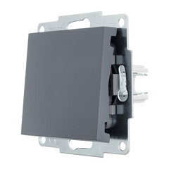 Выключатель Lezard Vesna одноклавишный встраиваемый графит (742-3488-100) - фото 2