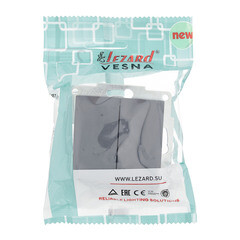 Выключатель Lezard Vesna двухклавишный встраиваемый графит (742-3488-101) - фото 4