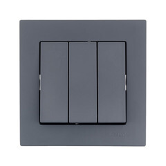 Выключатель Lezard Vesna трехклавишный встраиваемый графит (742-3488-109) - фото 3
