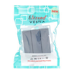 Выключатель Lezard Vesna трехклавишный встраиваемый графит (742-3488-109) - фото 2