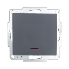 Изображение товара Выключатель Lezard Vesna одноклавишный встраиваемый графит с подсветкой (742-3488-111)