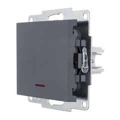 Выключатель Lezard Vesna одноклавишный встраиваемый графит с подсветкой (742-3488-111) - фото 5