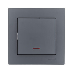Выключатель Lezard Vesna одноклавишный встраиваемый графит с подсветкой (742-3488-111) - фото 3