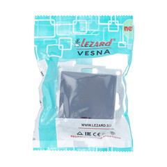 Выключатель Lezard Vesna одноклавишный встраиваемый графит с подсветкой (742-3488-111) - фото 2