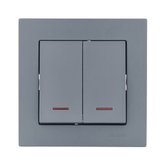 Выключатель Lezard Vesna двухклавишный встраиваемый графит (742-3488-112) - фото 2