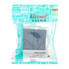 Выключатель Lezard Vesna двухклавишный встраиваемый графит (742-3488-112) - фото 3