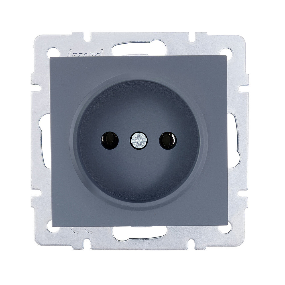 Изображение товара Розетка Lezard Vesna встраиваемая графит (742-3488-121B)