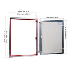 Люк ревизионный под плитку Практика EuroFormat-R алюминиевый 600х800 мм скрытый нажимной - фото 2