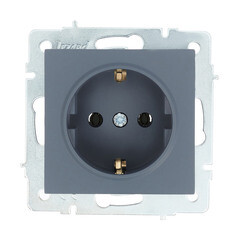 Розетка Lezard Vesna встраиваемая графит (742-3488-122B) - фото 1