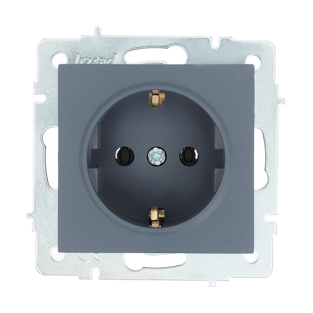 Изображение товара Розетка Lezard Vesna встраиваемая графит (742-3488-122B)